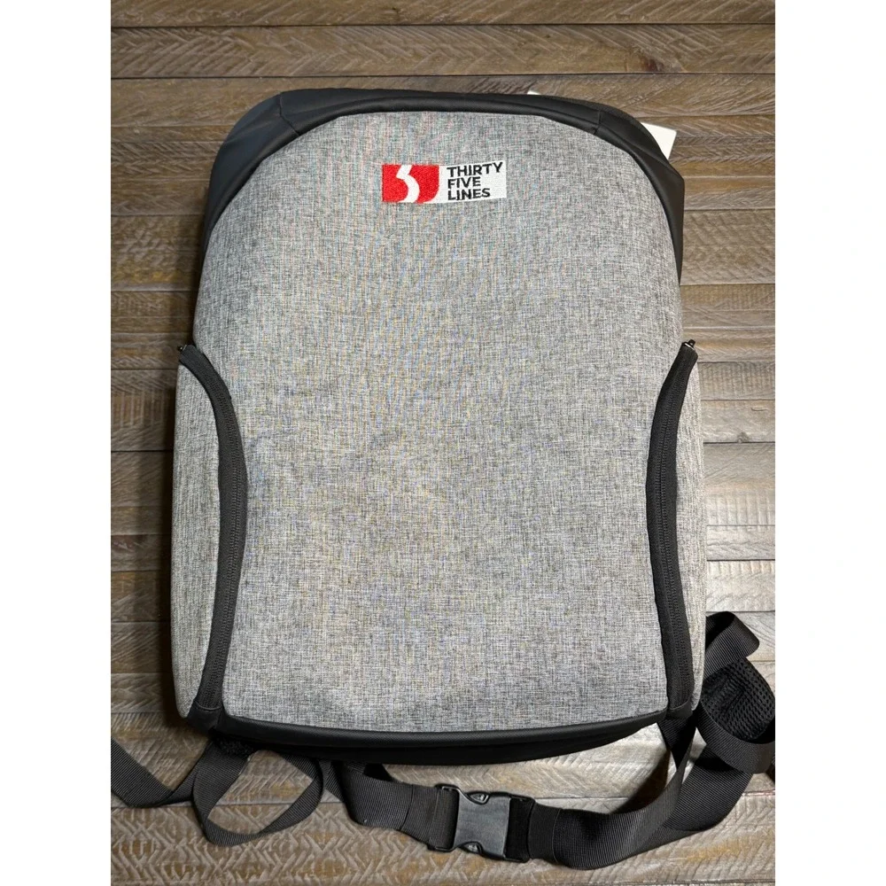 Thirty Five Lines Backpack Umbrella Unisex Large Grey NWT Hands Free Sun Rain